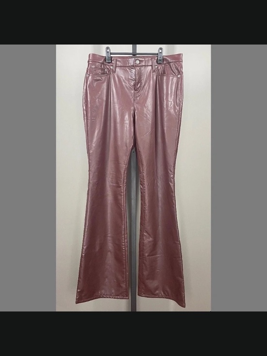 Banana Republic Pants - NEW Banana Republic Pants Womens 32 14 burgundy red faux leather flare moto